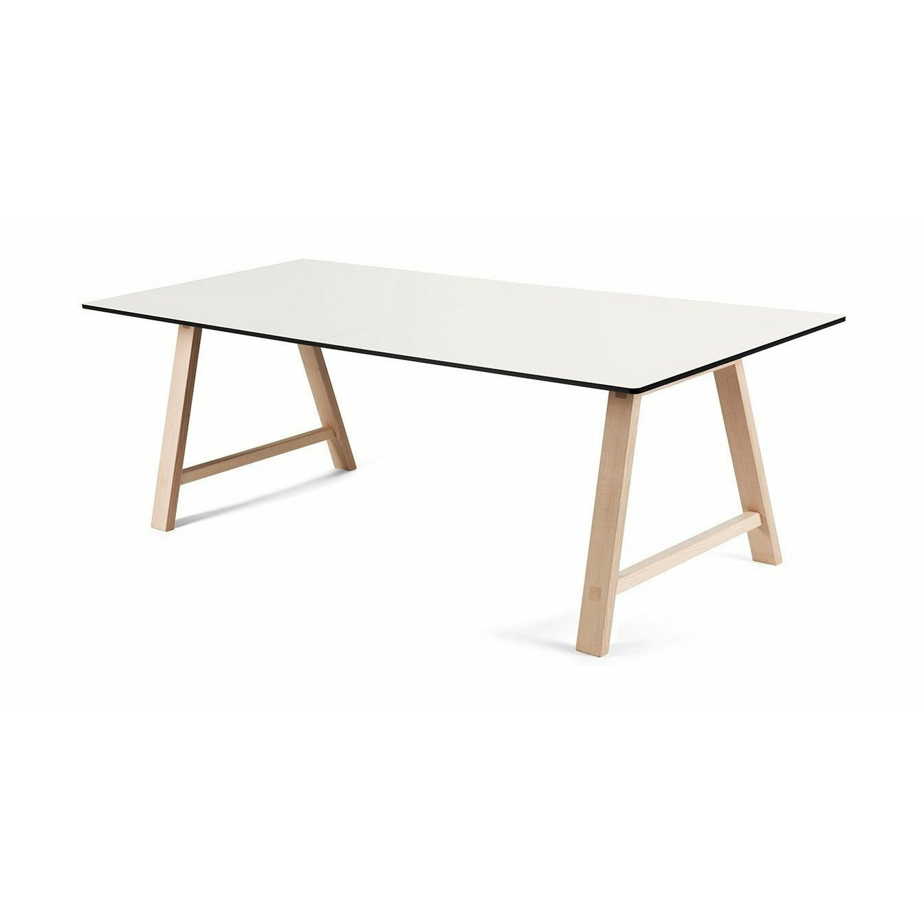 Andersen Furniture T1 Ausziehbarer Tisch, Laminat weiß, Eiche geseift, 180cm
