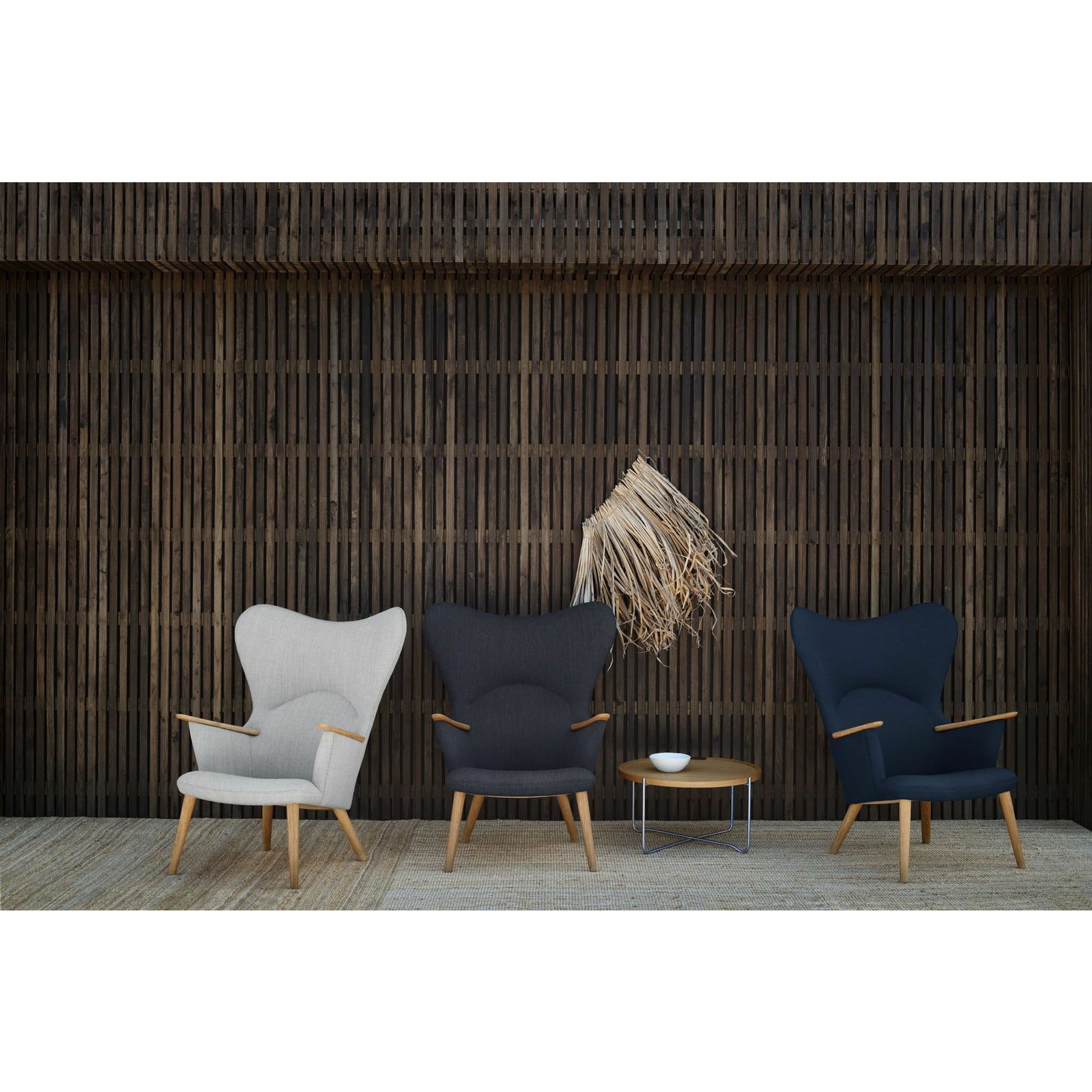 Carl Hansen Ch78 Mama Bear Lounge Chair, Eiche Öl/Grau Hallingdal 0130