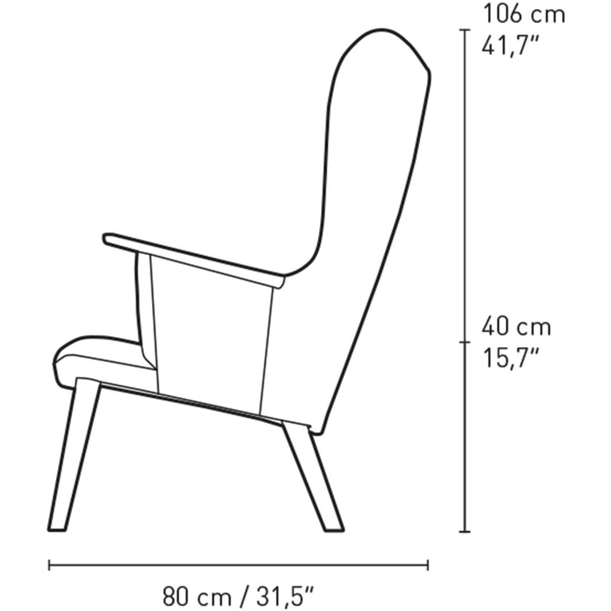 Carl Hansen Ch78 Mama Bear Lounge Chair, Walnuss geölt/weiß Hallingdal 100