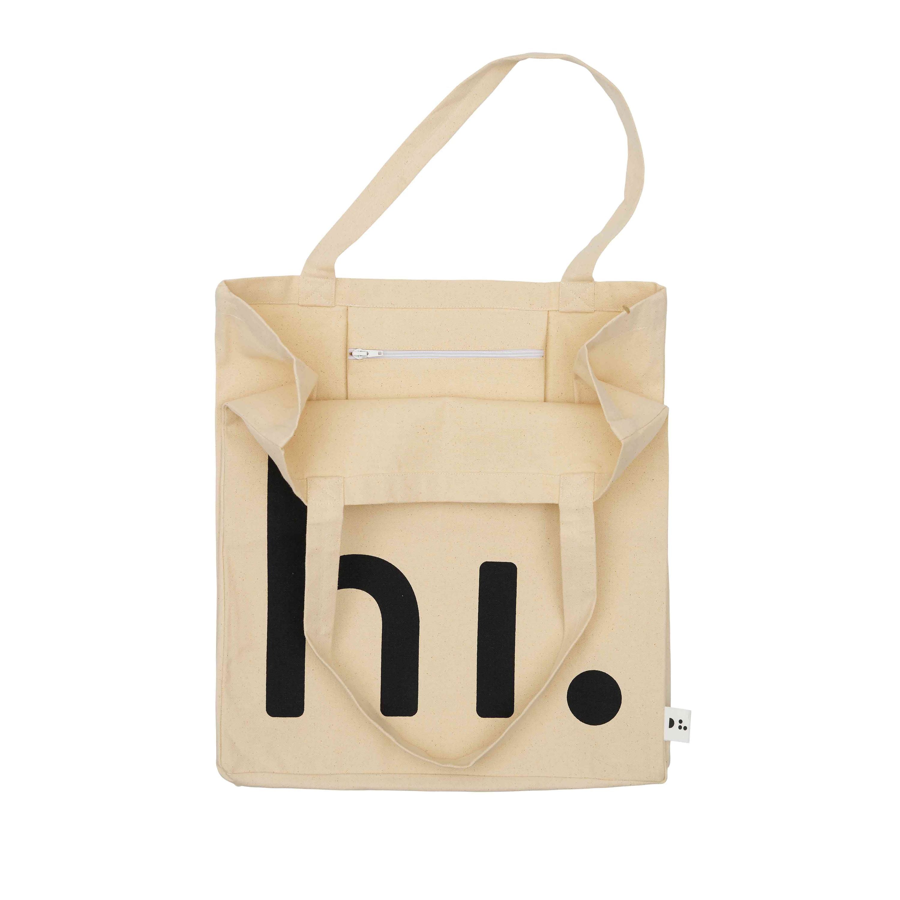 Design Letters Hi Travel Bag, Natural/Black