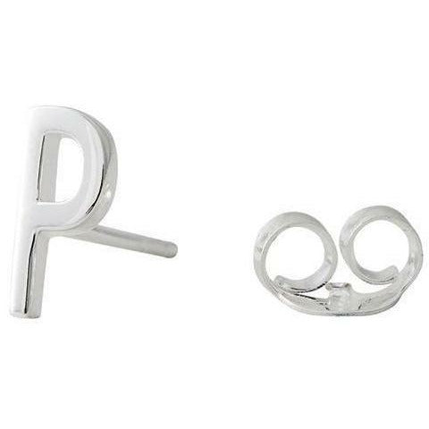 Design Letters Ohrring mit Buchstabe, Silber, P