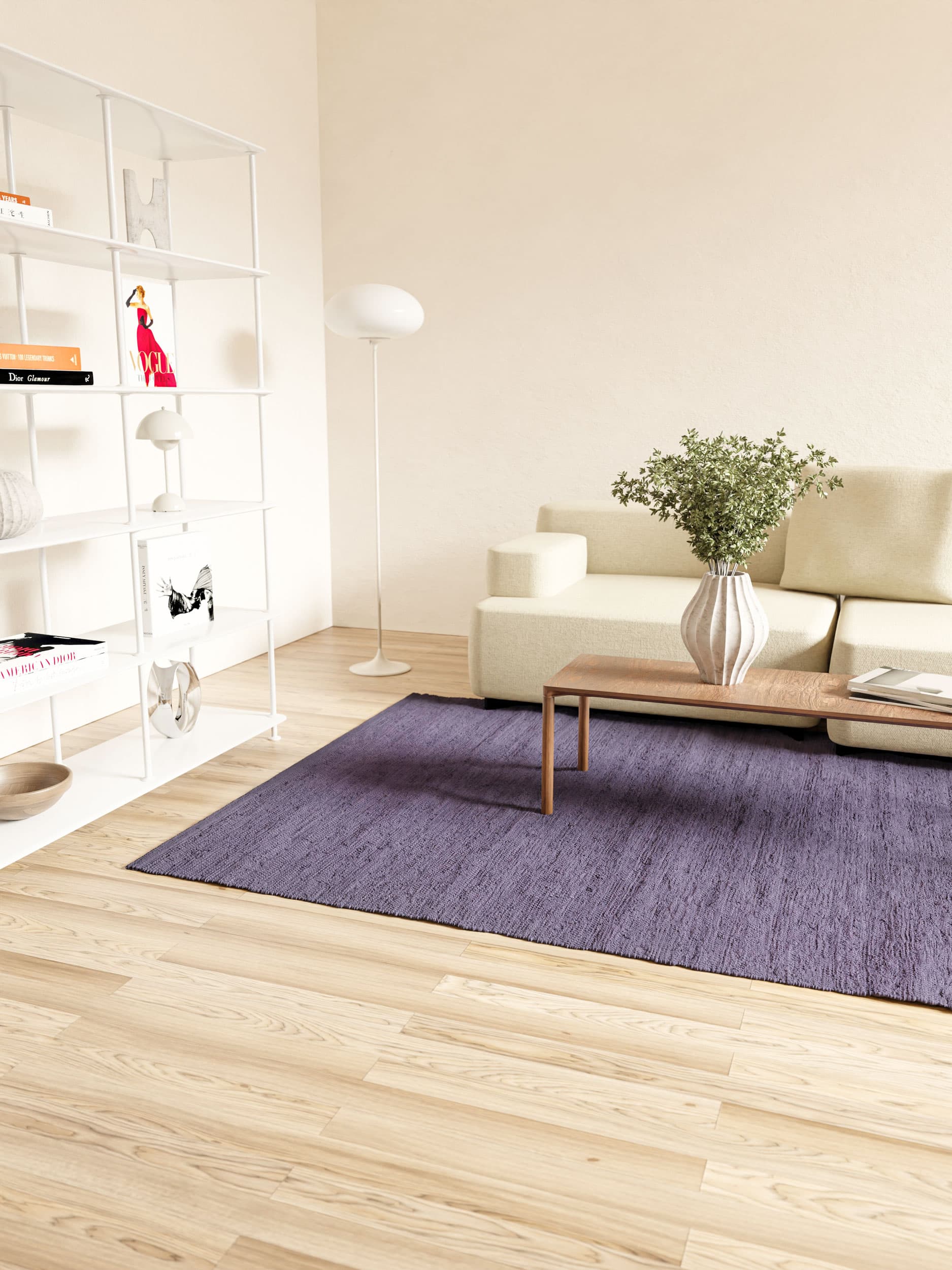 Rug Solid Cotton Rug 75 X 300 Cm, Electric