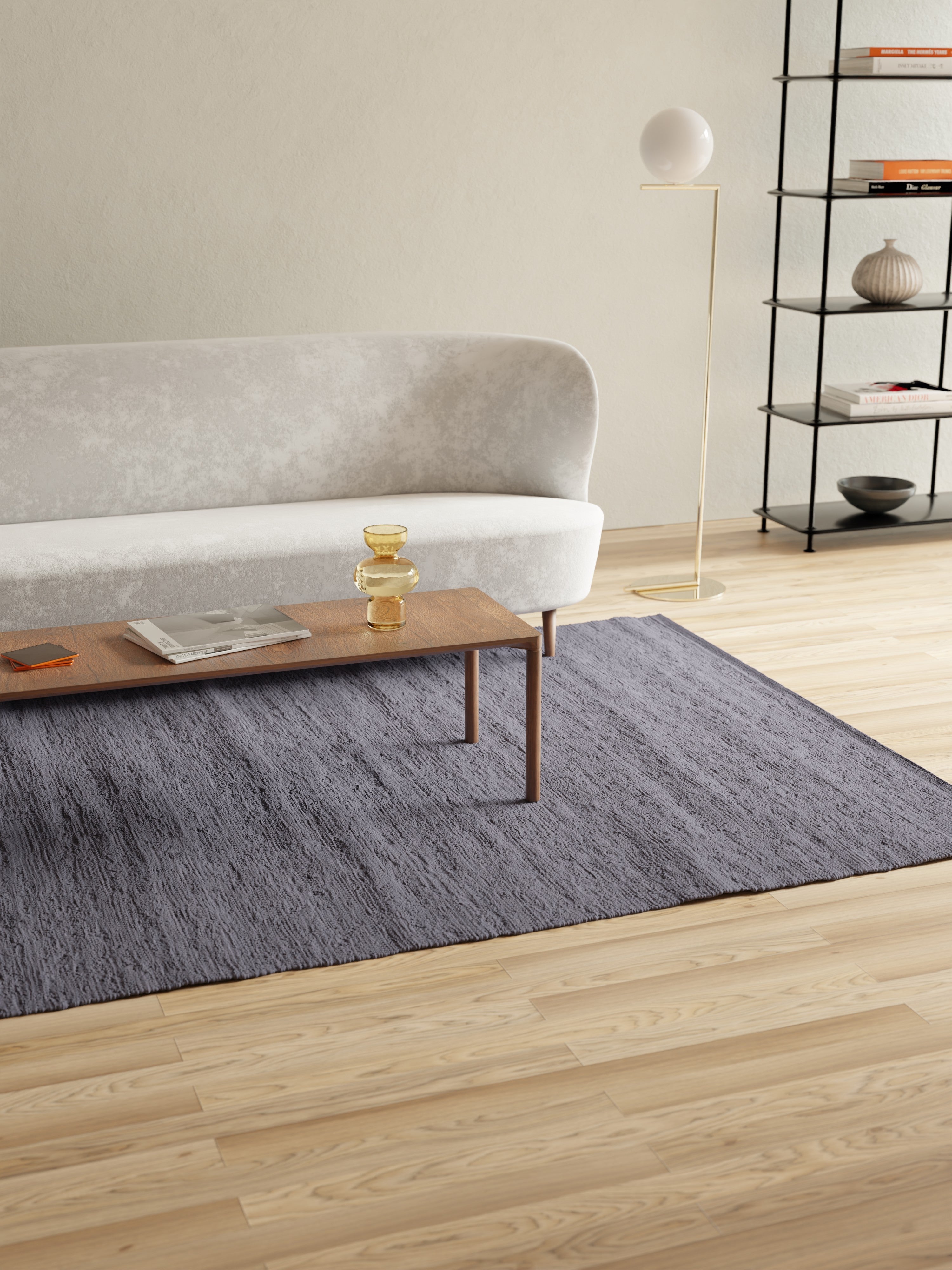 Rug Solid Cotton Rug 75 X 300 Cm, Electric