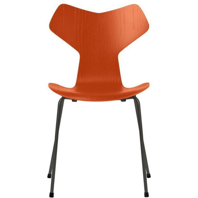 Fritz Hansen Grand Prix Chair Colored Ash Paradise Orange Bowl, Warm Graphite Base