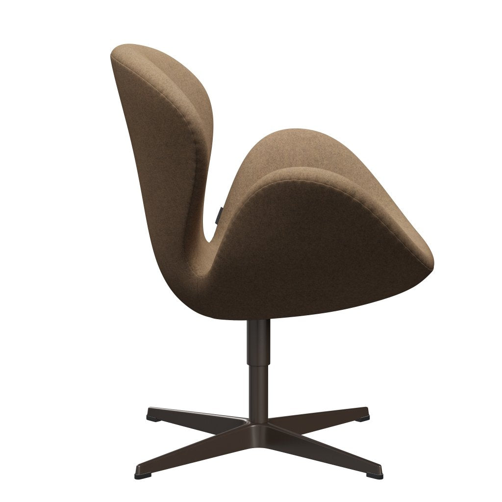 Fritz Hansen Swan Lounge Chair, braune Bronze/Divina MD Café Latte