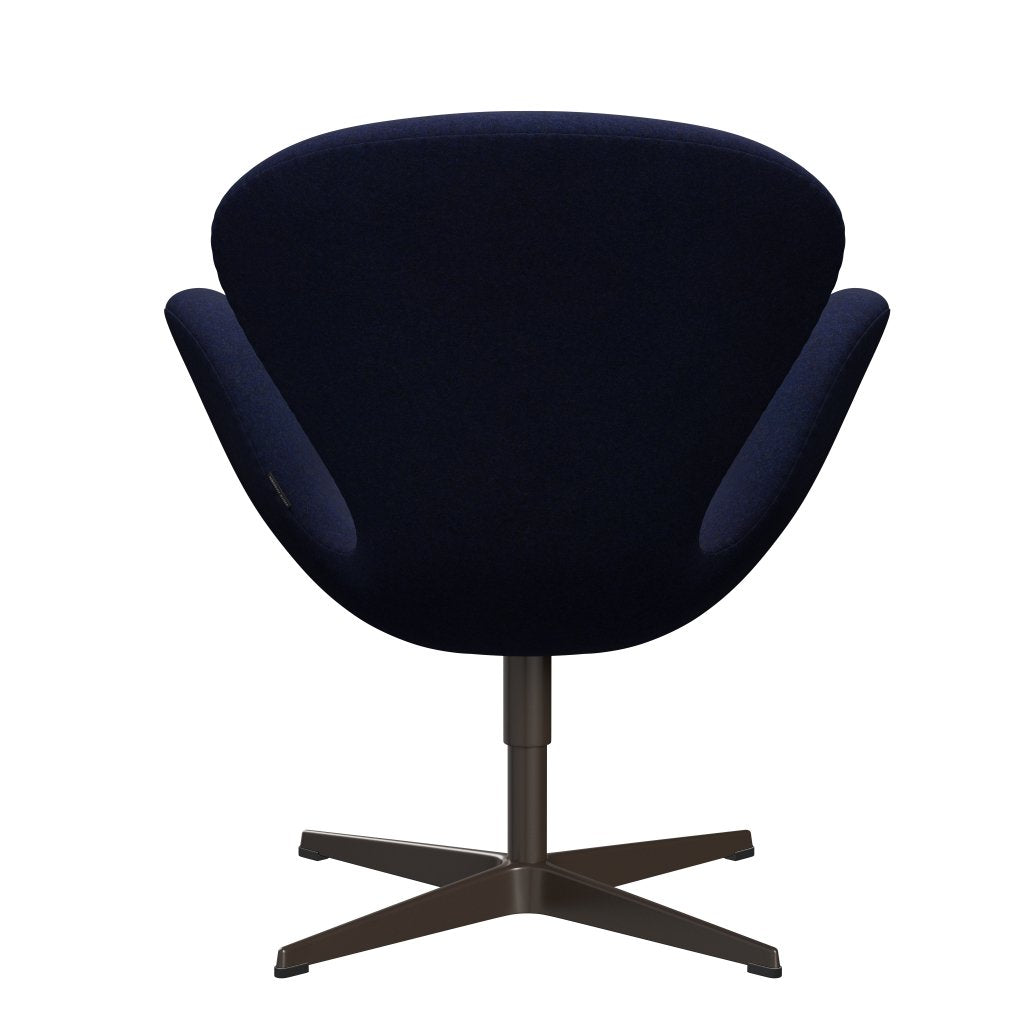 Fritz Hansen Swan Lounge Chair, braune Bronze/Divina MD Mitternacht blau