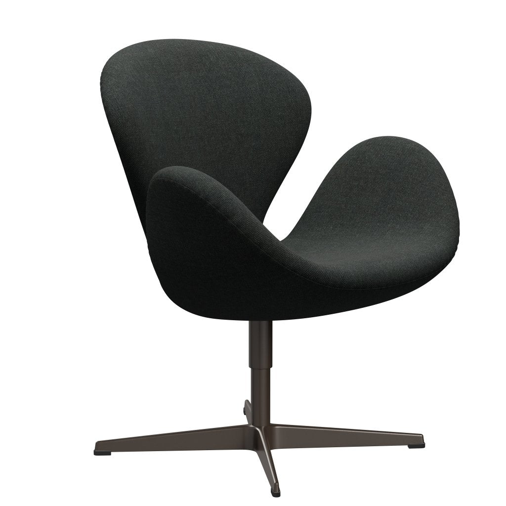Fritz Hansen Swan Lounge Stuhl, braune Bronze/Re Wolle schwarz/natürlich
