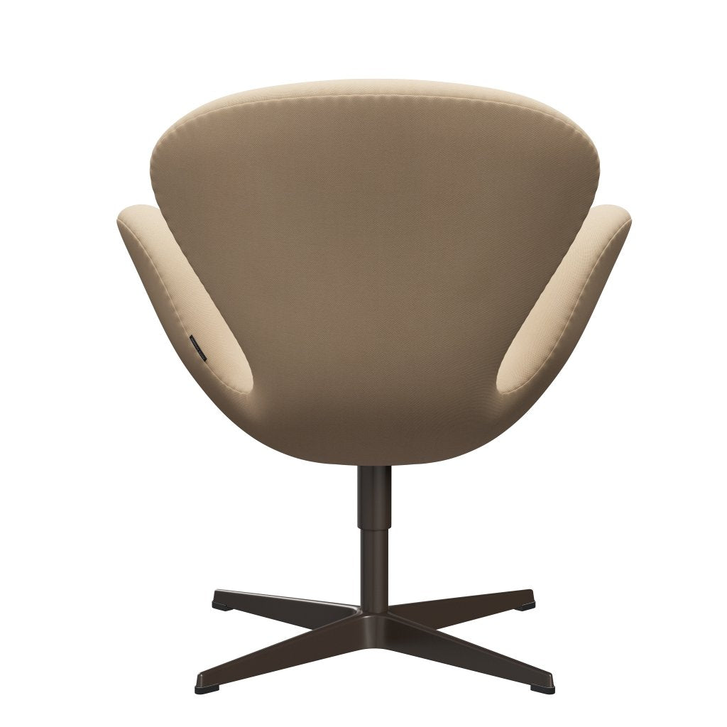 Fritz Hansen Swan Lounge Stuhl, braune Bronze/Riminalwolle weiß