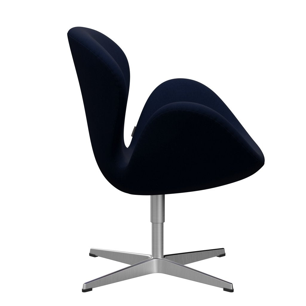 Fritz Hansen Swan Lounge Stuhl, Satin gebürstet Aluminium/Komfort dunkelgrau/blau