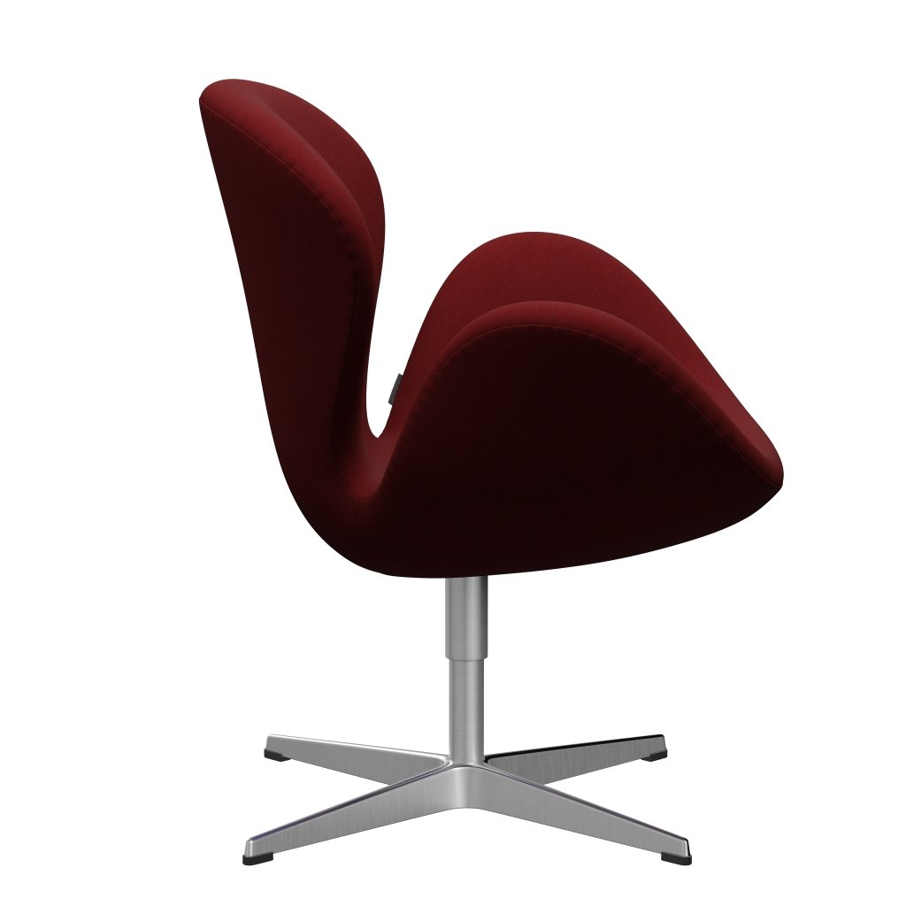 Fritz Hansen Swan Lounge Stuhl, Satin gebürstet Aluminium/Komfort Dunkelrot (01153)