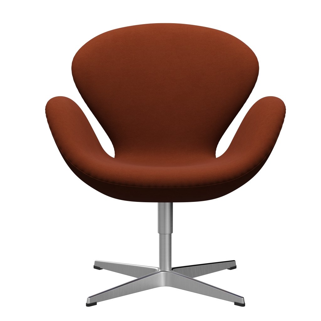 Fritz Hansen Swan Lounge Stuhl, Satin gebürstet Aluminium/Komfort Dunkelrot (61018)