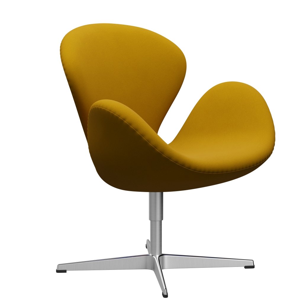 Fritz Hansen Swan Lounge Stuhl, Satin gebürstet Aluminium/Komfort Gelb (62004)