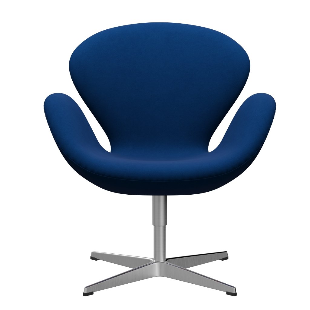 Fritz Hansen Swan Lounge Stuhl, Satin gebürstet Aluminium/Komfort Grau/Blau