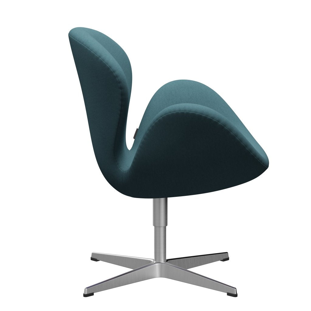 Fritz Hansen Swan Lounge Stuhl, Satin gebürstet Aluminium/Komfort hellgrau/blau