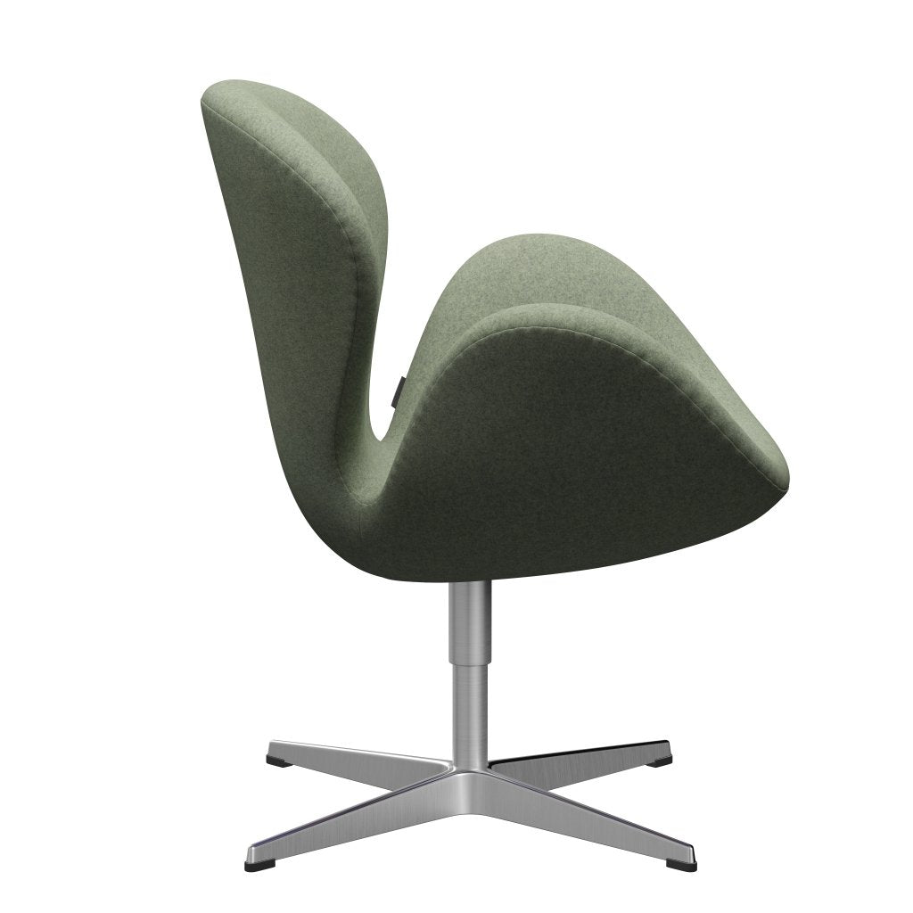 Fritz Hansen Swan Lounge Chair, Satin gebürstet Aluminium/Divina Melange Hellgrün