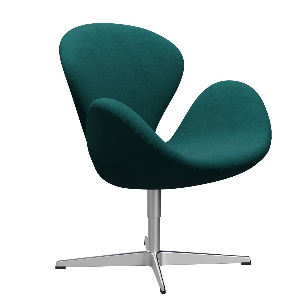 Fritz Hansen Swan Lounge Chair, Satin gebürstet Aluminium/Divina Melange Coral Green