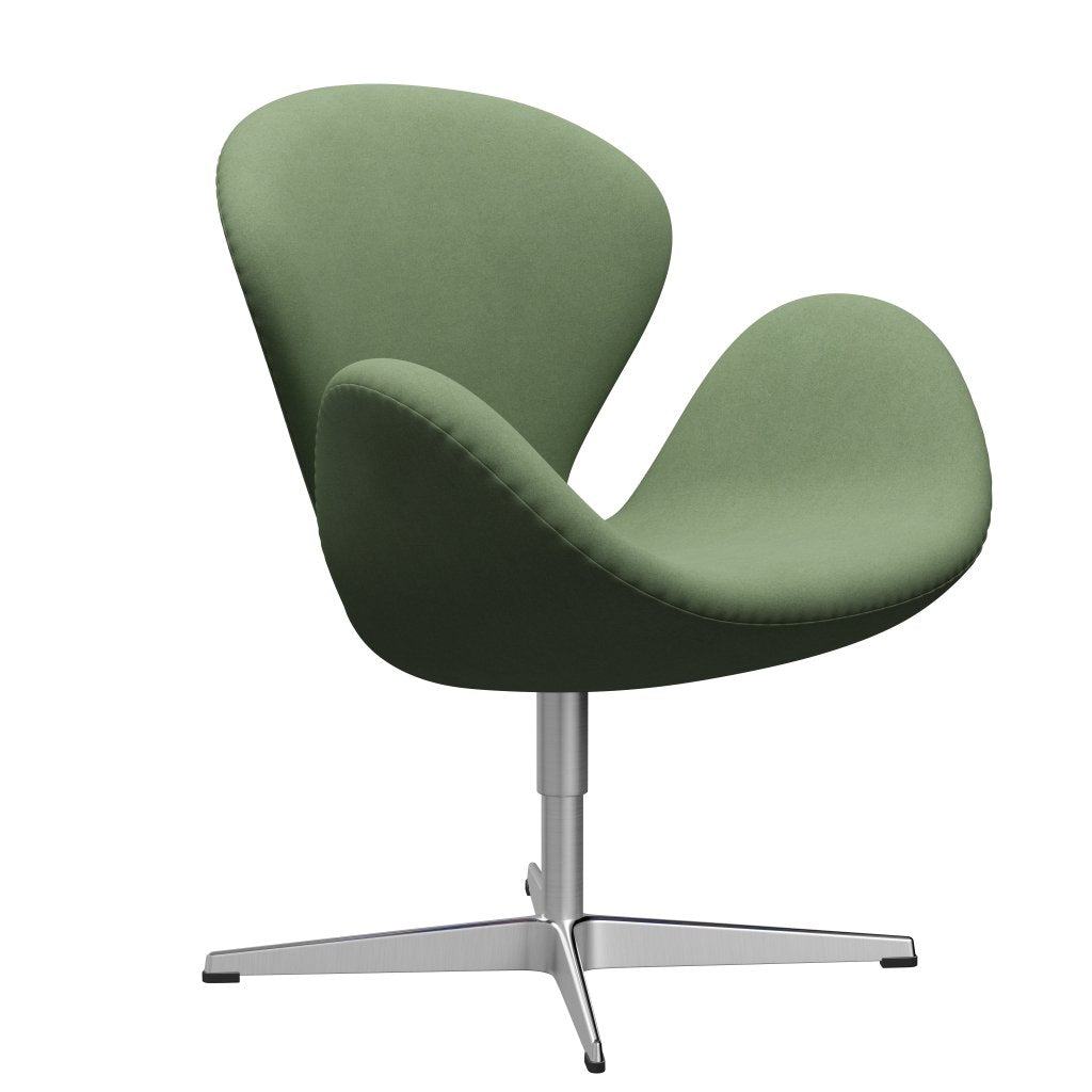 Fritz Hansen Swan Lounge Stuhl, Satin gebürstet Aluminium/Divina Olivengrün
