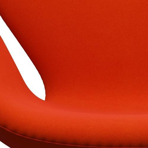 Fritz Hansen Swan Lounge Chair, Satin gebürstet Aluminium/Divina Orange/Rot