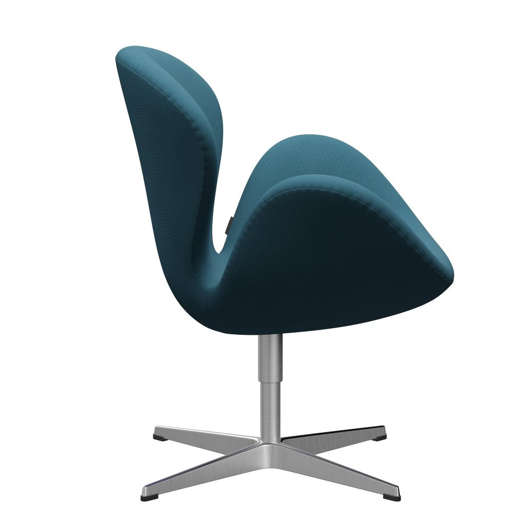 Fritz Hansen Swan Lounge Stuhl, Satin gebürstet Aluminium/Ruhmblaugrün