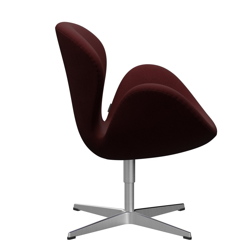 Fritz Hansen Swan Lounge Chair, Satin gebürstet Aluminium/Ruhm dunkle Bordeaux