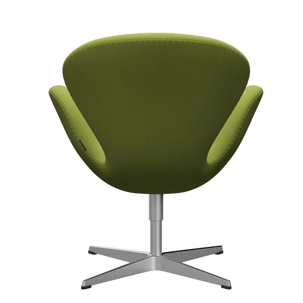 Fritz Hansen Swan Lounge Stuhl, satin gebürstetes Aluminium/Ruhmes helles Grasgrün
