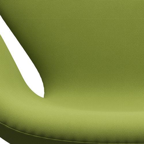 Fritz Hansen Swan Lounge Stuhl, satin gebürstetes Aluminium/Ruhmes helles Grasgrün