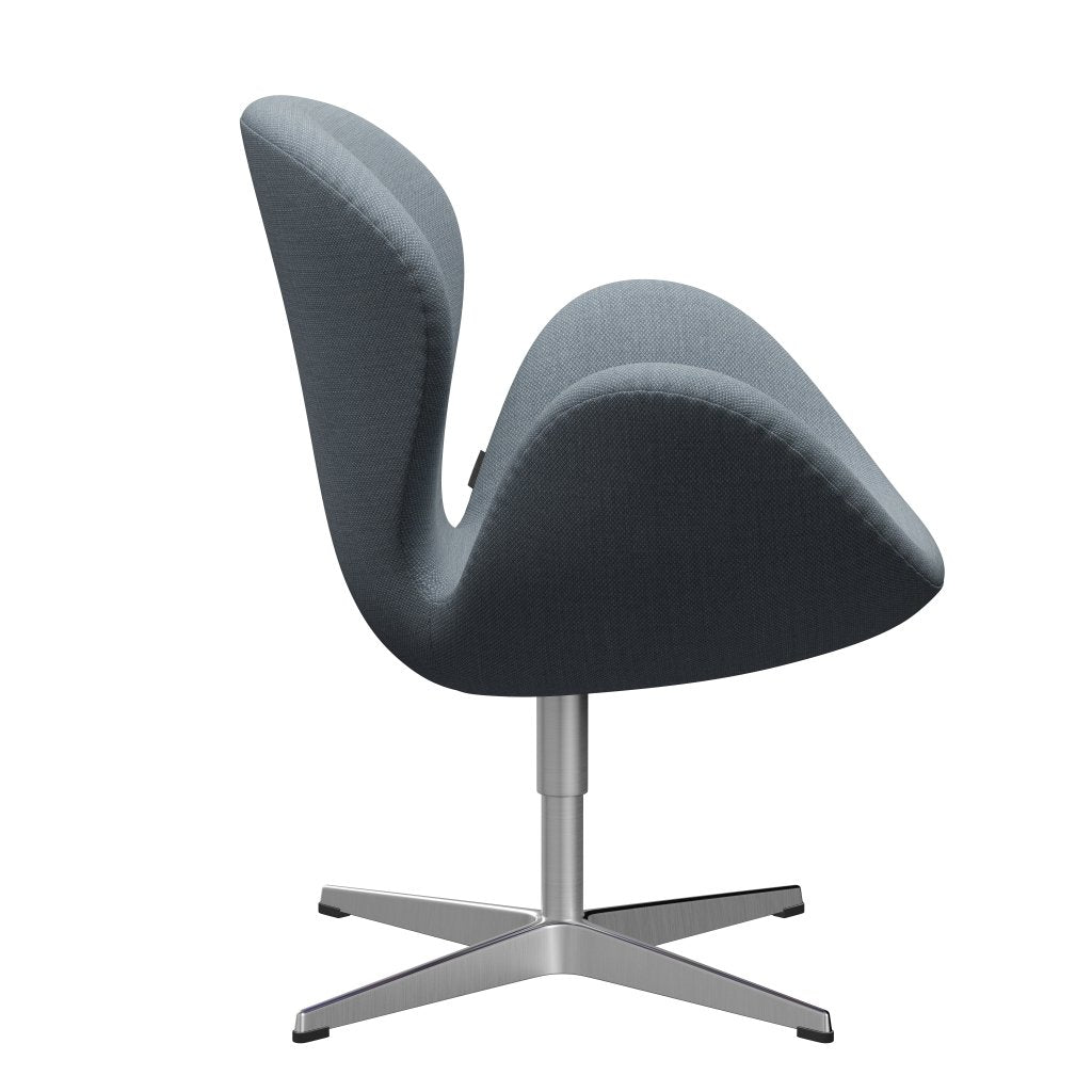 Fritz Hansen Swan Lounge Chair, Satin gebürstet Aluminium/Fiord Blau/Grau