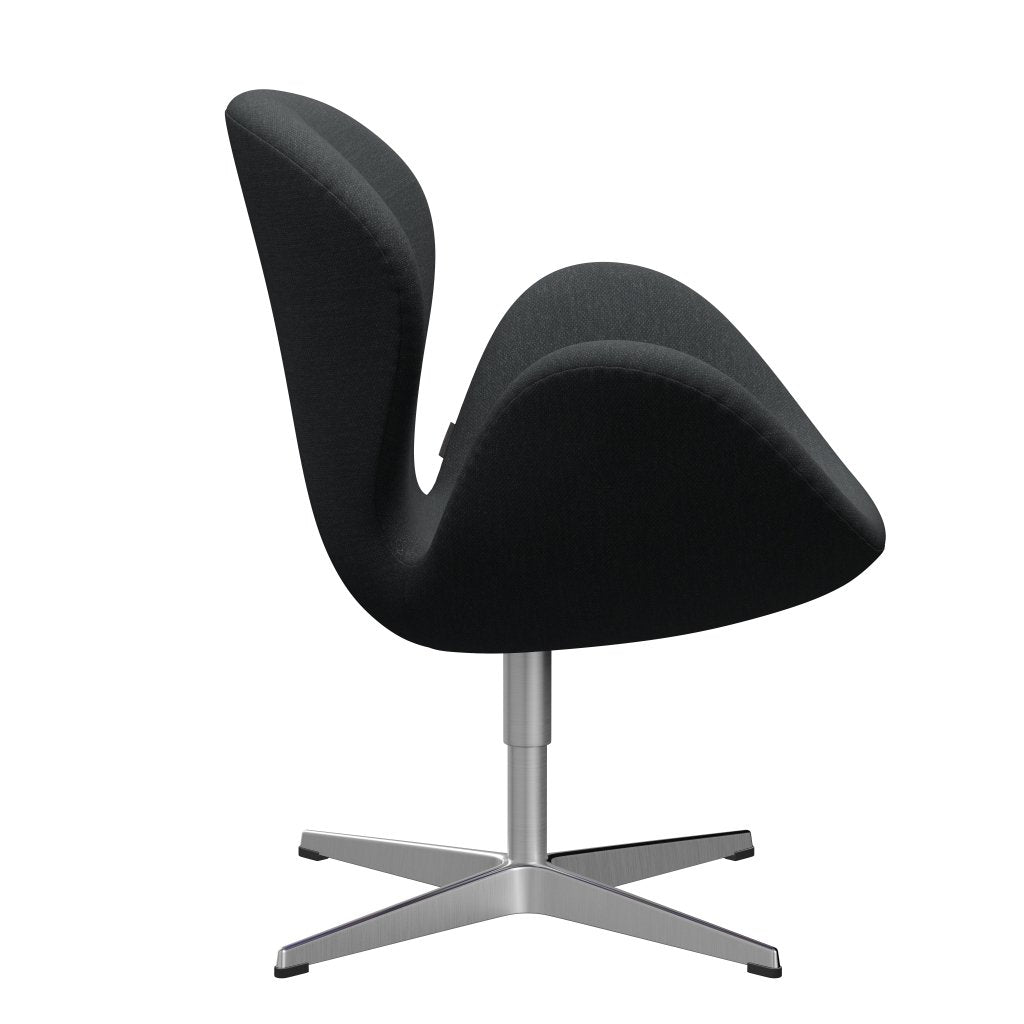 Fritz Hansen Swan Lounge Stuhl, Satin gebürstet Aluminium/Fiord dunkelgrau mehrfarbig