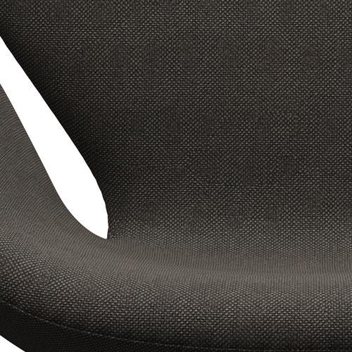 Fritz Hansen Swan Lounge Stuhl, Satingbrush -Aluminium/Hallingdal -Holzkohlelicht