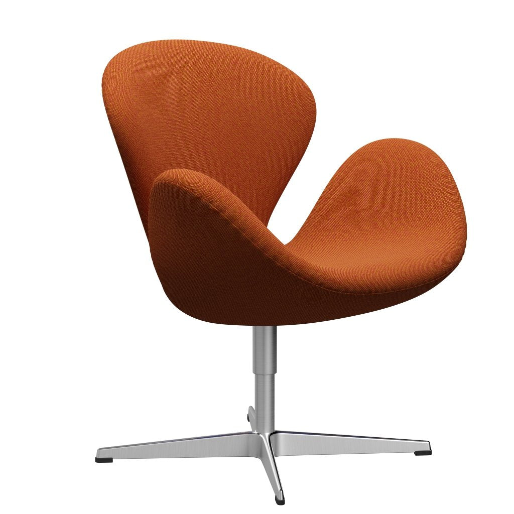 Fritz Hansen Swan Lounge Chair, Satin gebürstet Aluminium/Hallingdal Rot/Curry