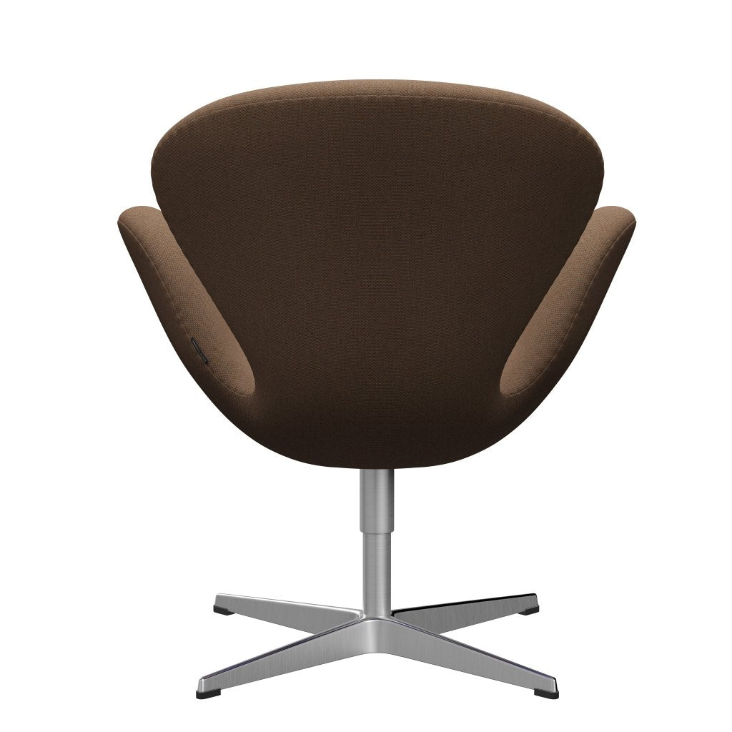 Fritz Hansen Swan Lounge Stuhl, satin gebürstetes Aluminium/Re Wolle braun/natürlich