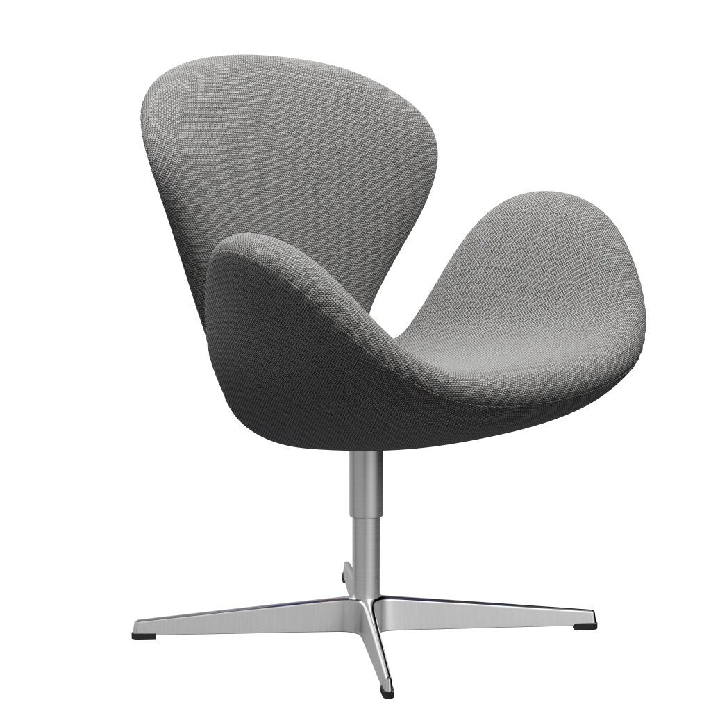 Fritz Hansen Swan Lounge Stuhl, satin gebürstete Aluminium/Re Wolle Wolle weiß/natürlich