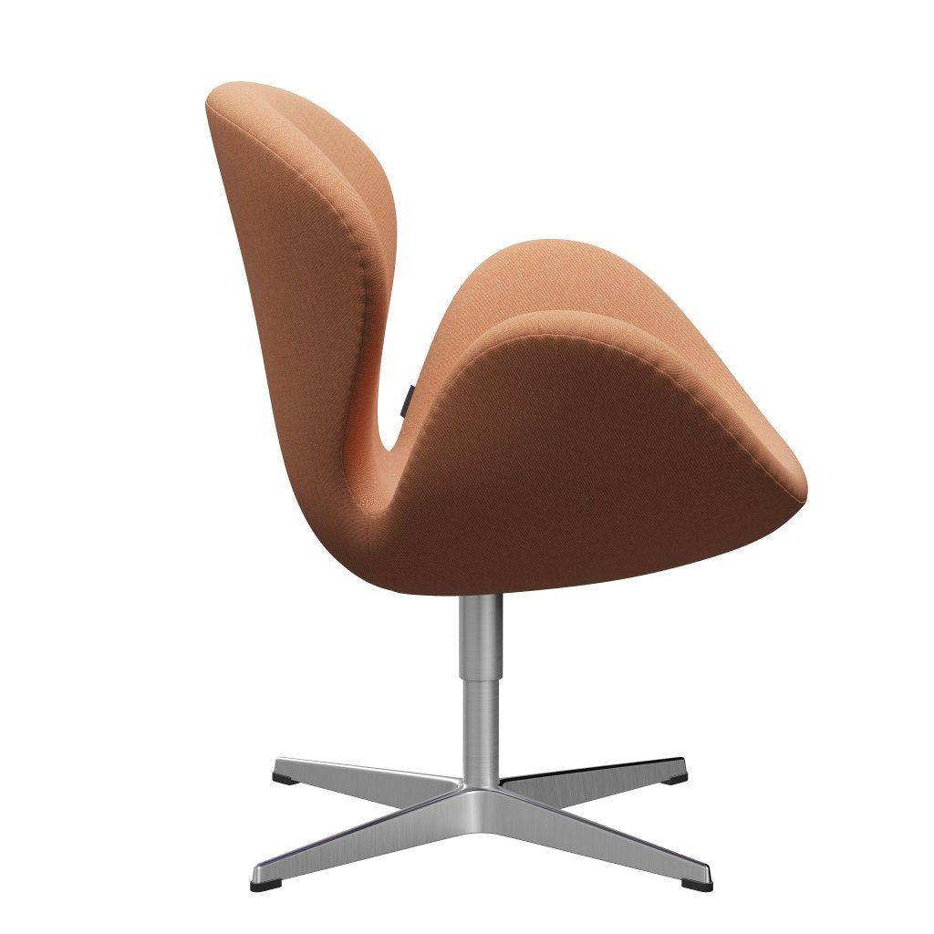 Fritz Hansen Swan Lounge Stuhl, Satin gebürstet Aluminium/Riminaler orange/weiß