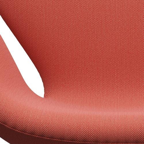 Fritz Hansen Swan Lounge Stuhl, Satin gebürstet Aluminium/Stahlschneider Trio Pink/Orange