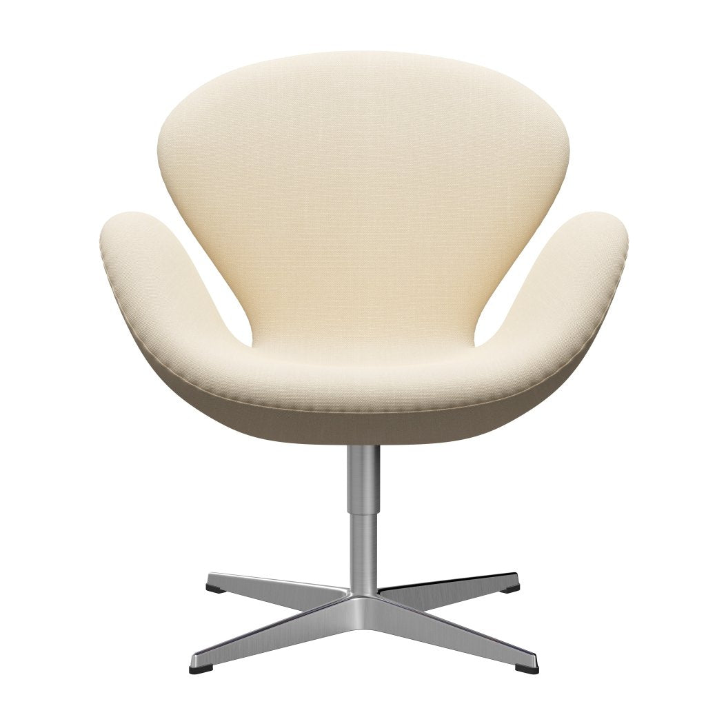 Fritz Hansen Swan Lounge Stuhl, Satin gebürstet Aluminium/Stahlkut weiß