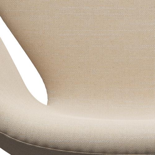 Fritz Hansen Swan Lounge Stuhl, satin gebürstete Aluminium/Sunniva -Creme/Sand
