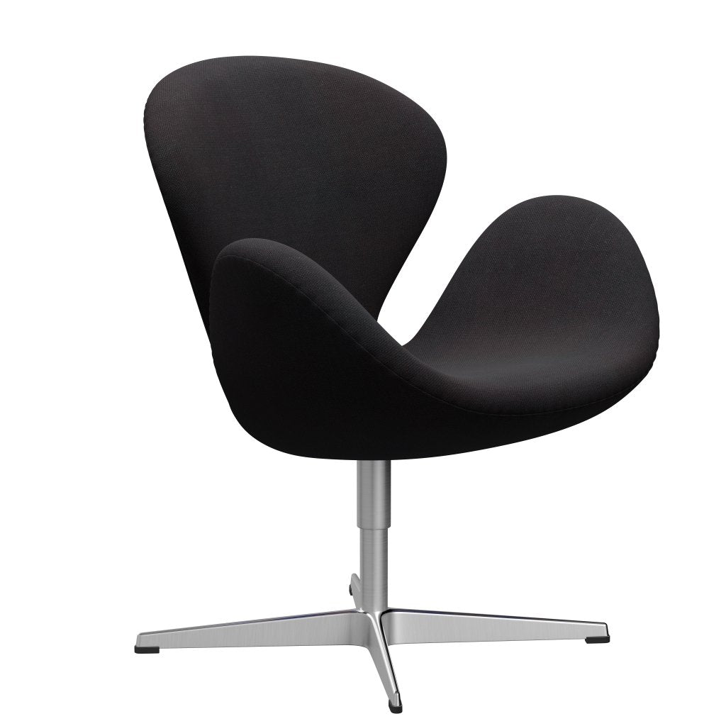 Fritz Hansen Swan Lounge Stuhl, Satin gebürstet Aluminium/Sunniva Black (683)