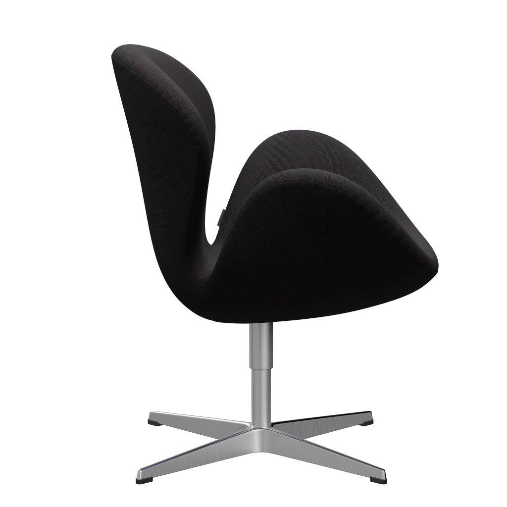 Fritz Hansen Swan Lounge Stuhl, Satin gebürstet Aluminium/Sunniva Black (683)