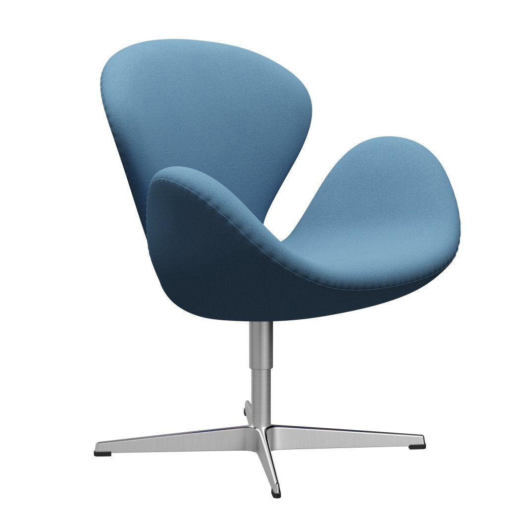 Fritz Hansen Swan Lounge Stuhl, Satin gebürstet Aluminium/Tonus Pastellblau
