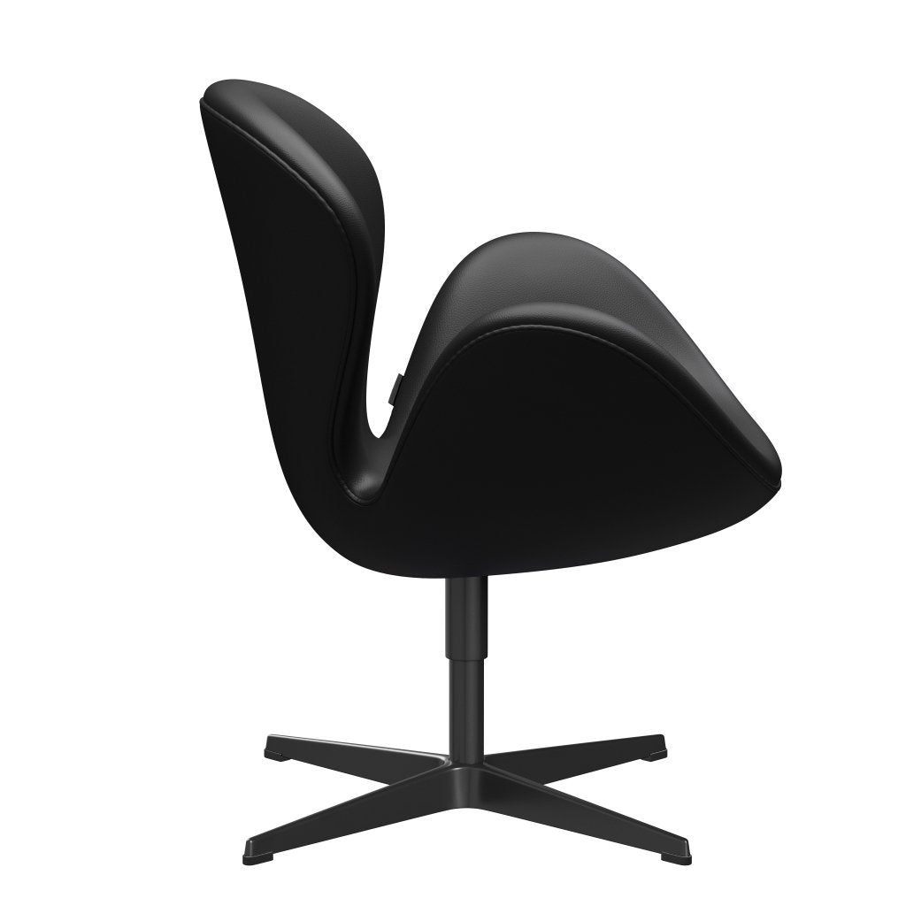Fritz Hansen Swan Lounge Chair, Black Lacked/Aura Black