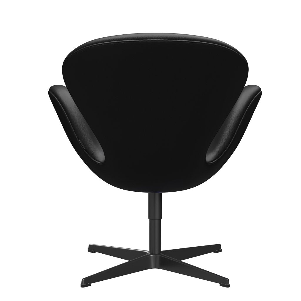 Fritz Hansen Swan Lounge Chair, Black Lacked/Aura Black