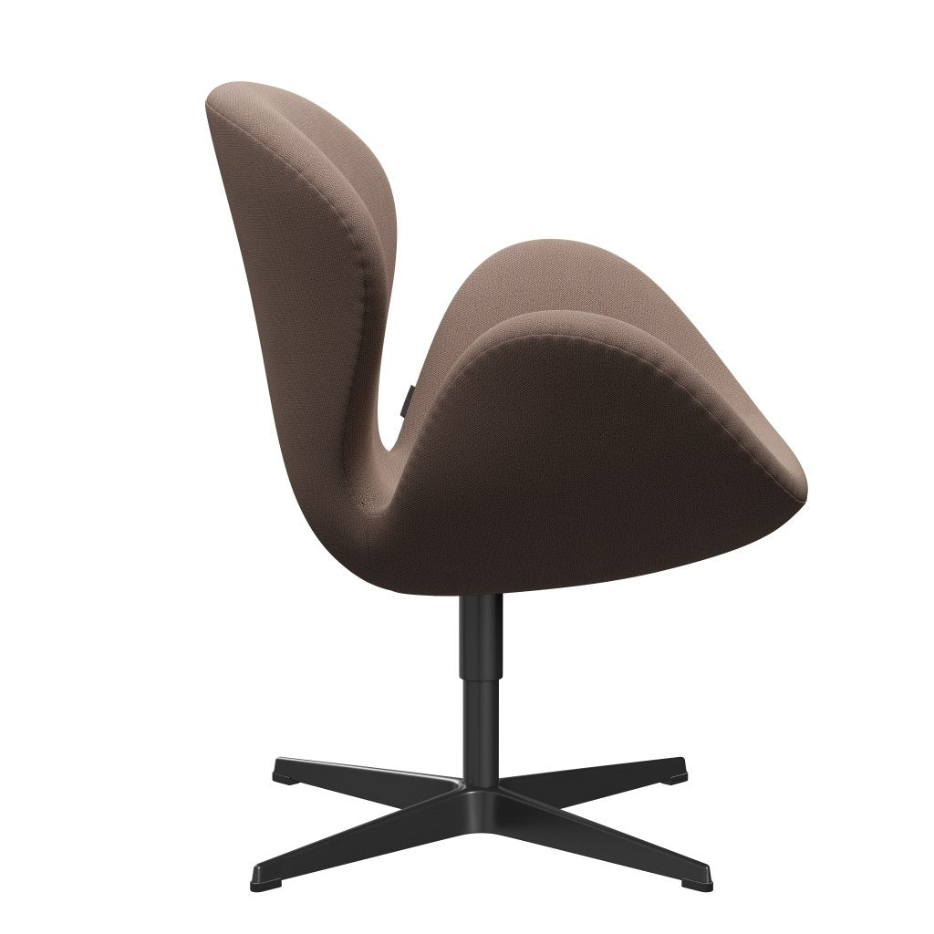 Fritz Hansen Swan Lounge Chair, Black Lacked/Capture Brown