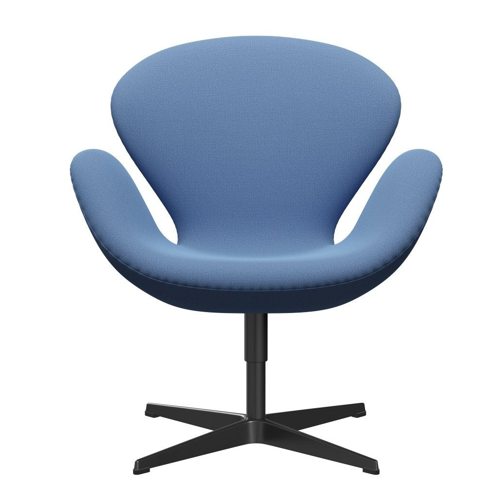Fritz Hansen Swan Lounge Chair, Black Lacked/Capture Instant Blue