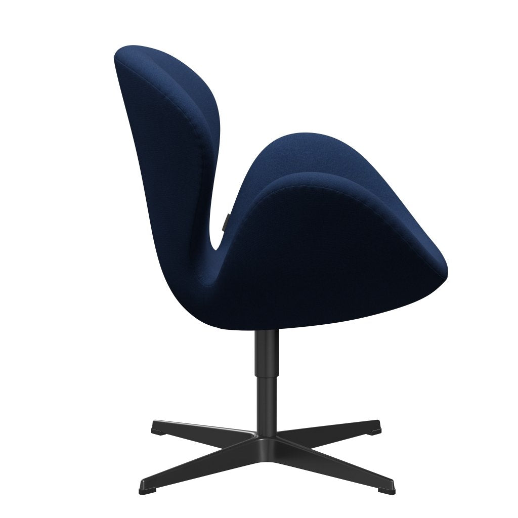 Fritz Hansen Swan Lounge Chair, Black Lacked/Christianshavn Blue Uni