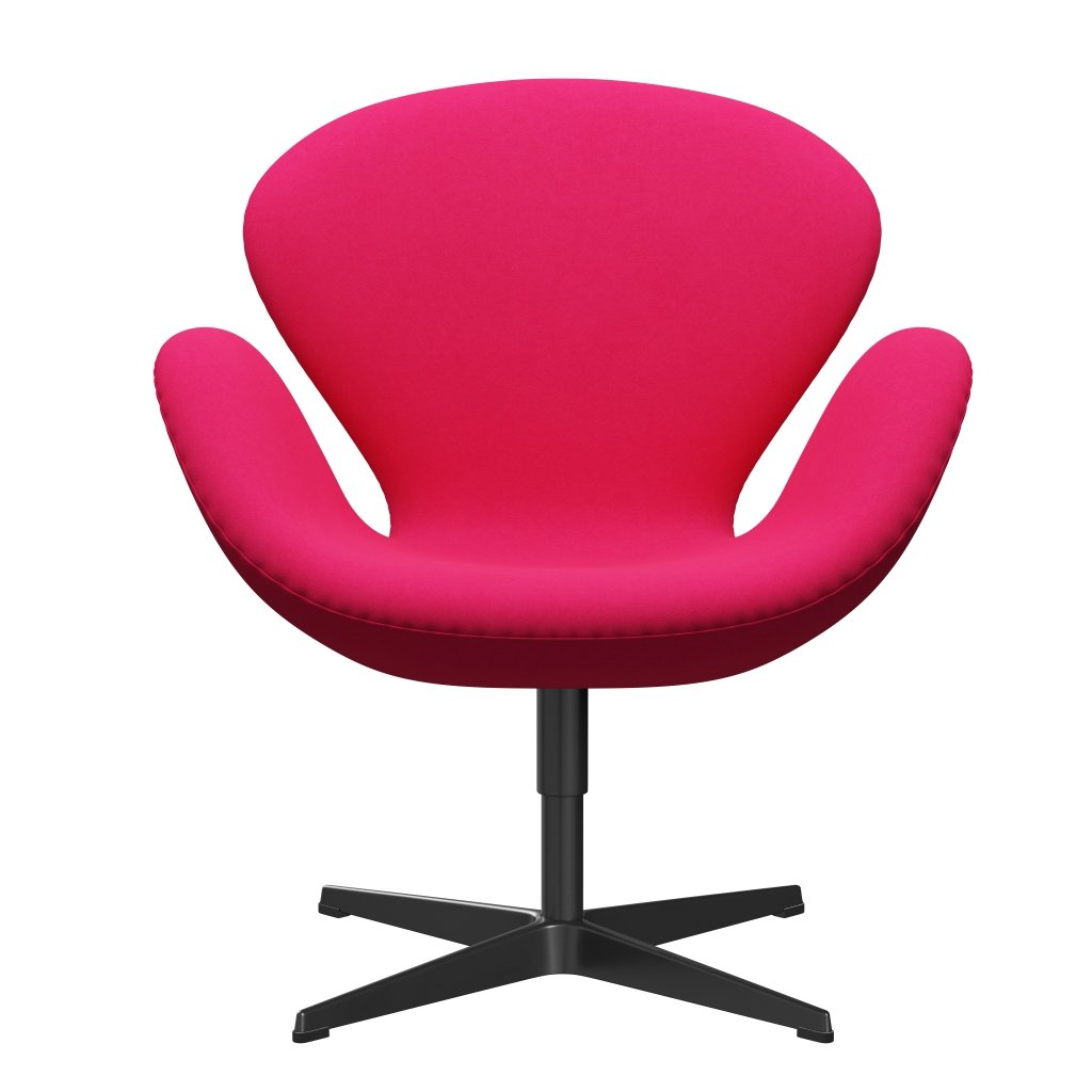Fritz Hansen Swan Lounge Stuhl, schwarzer Lack/Komfort Pink