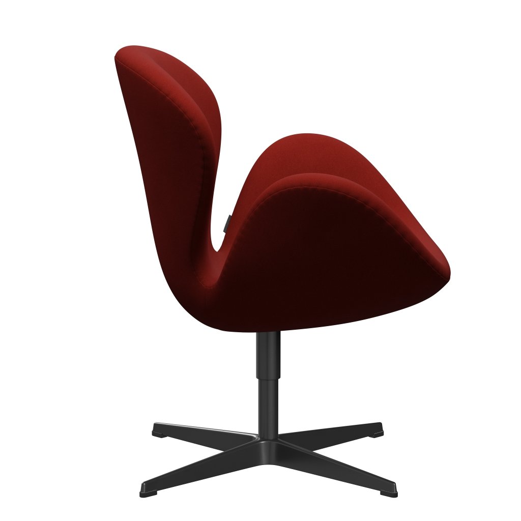 Fritz Hansen Swan Lounge Stuhl, schwarzer Lack/Komfort rostrot (00028)