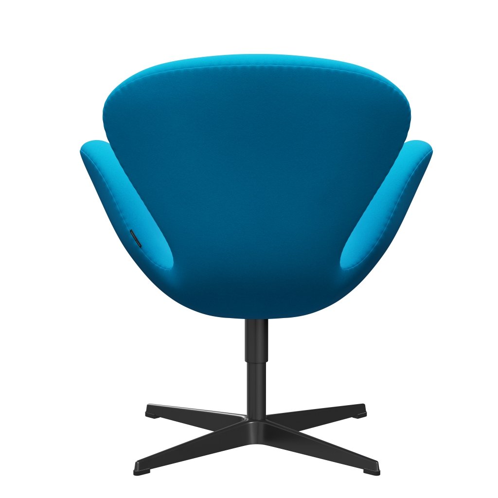 Fritz Hansen Swan Lounge Stuhl, Black Lacked/Comfort Turquoise (67001)