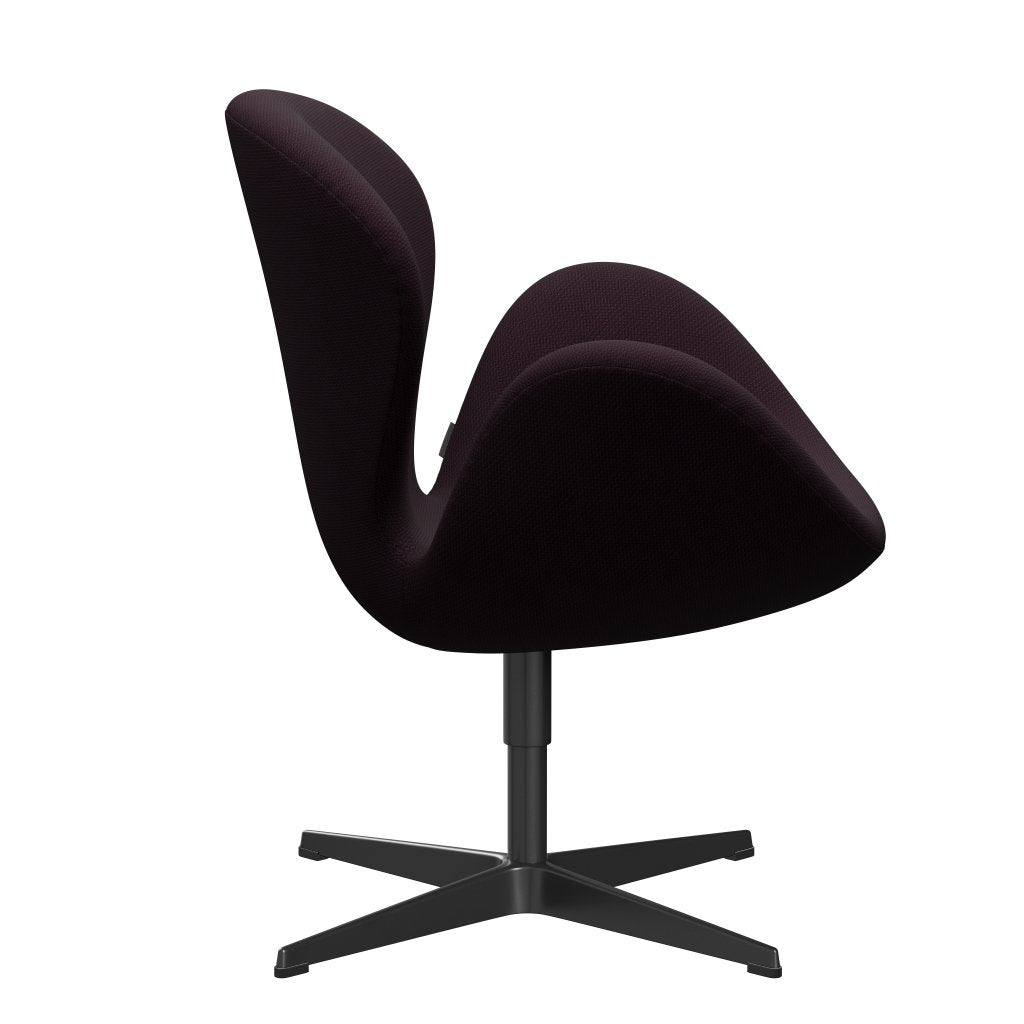 Fritz Hansen Swan Lounge Chair, schwarzer lackierter/Diablo -Pflaume