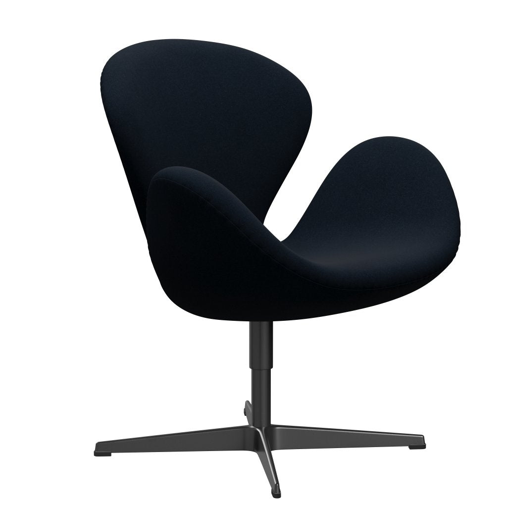Fritz Hansen Swan Lounge Stuhl, schwarz lackiert/divina dunkelblau