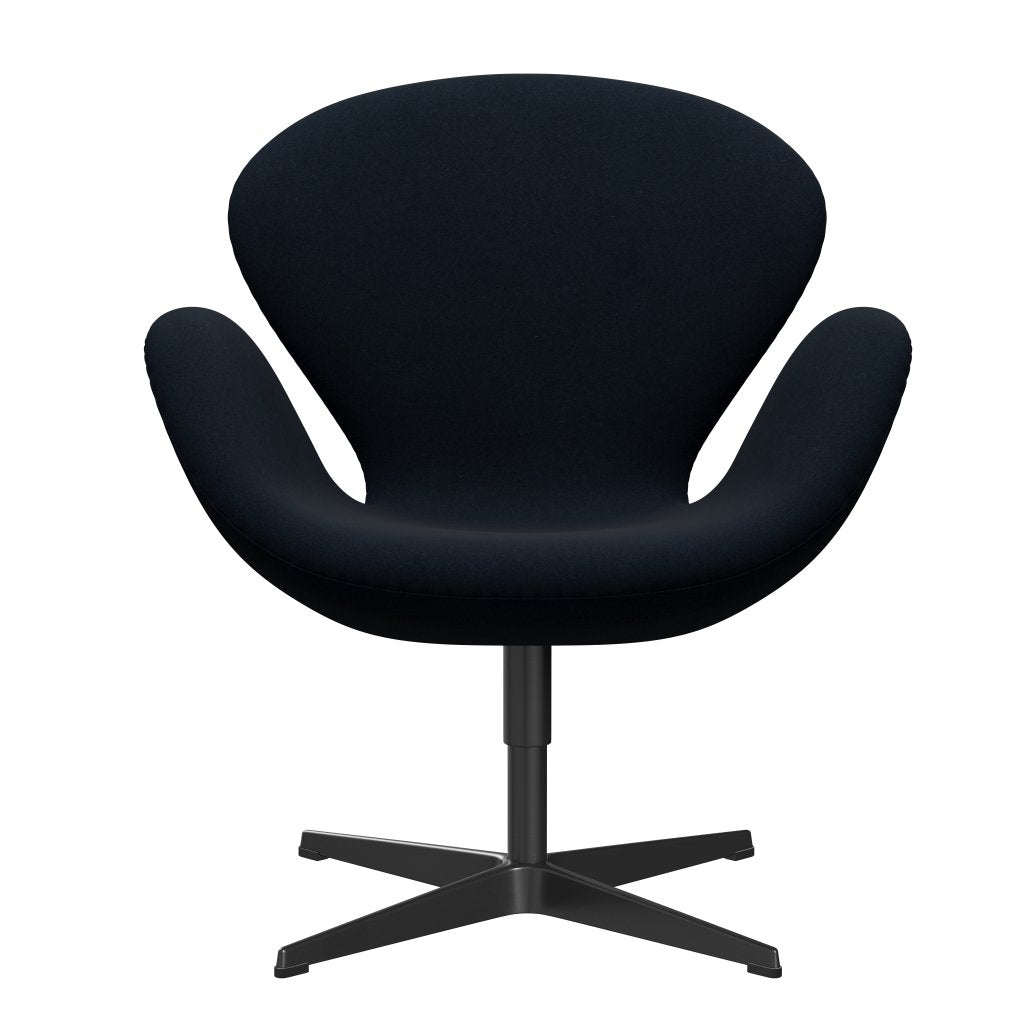 Fritz Hansen Swan Lounge Stuhl, schwarz lackiert/divina dunkelblau